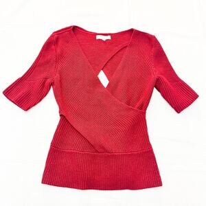 Tome Criss Cross Cutout Sweater Red Size Medium